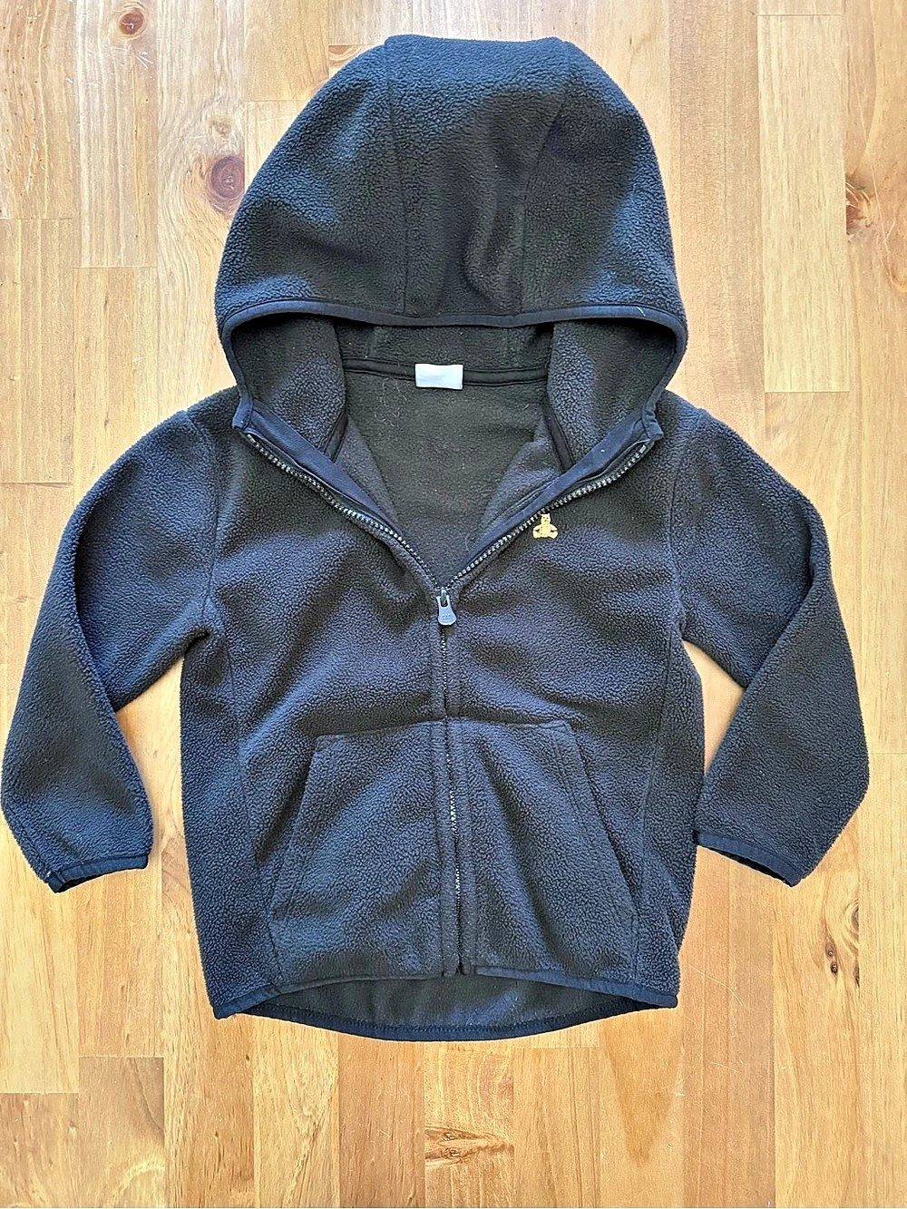 baby GAP Black Fleece Zip Up Hoodie with Bear Logo Boys 4 ~ NWOT